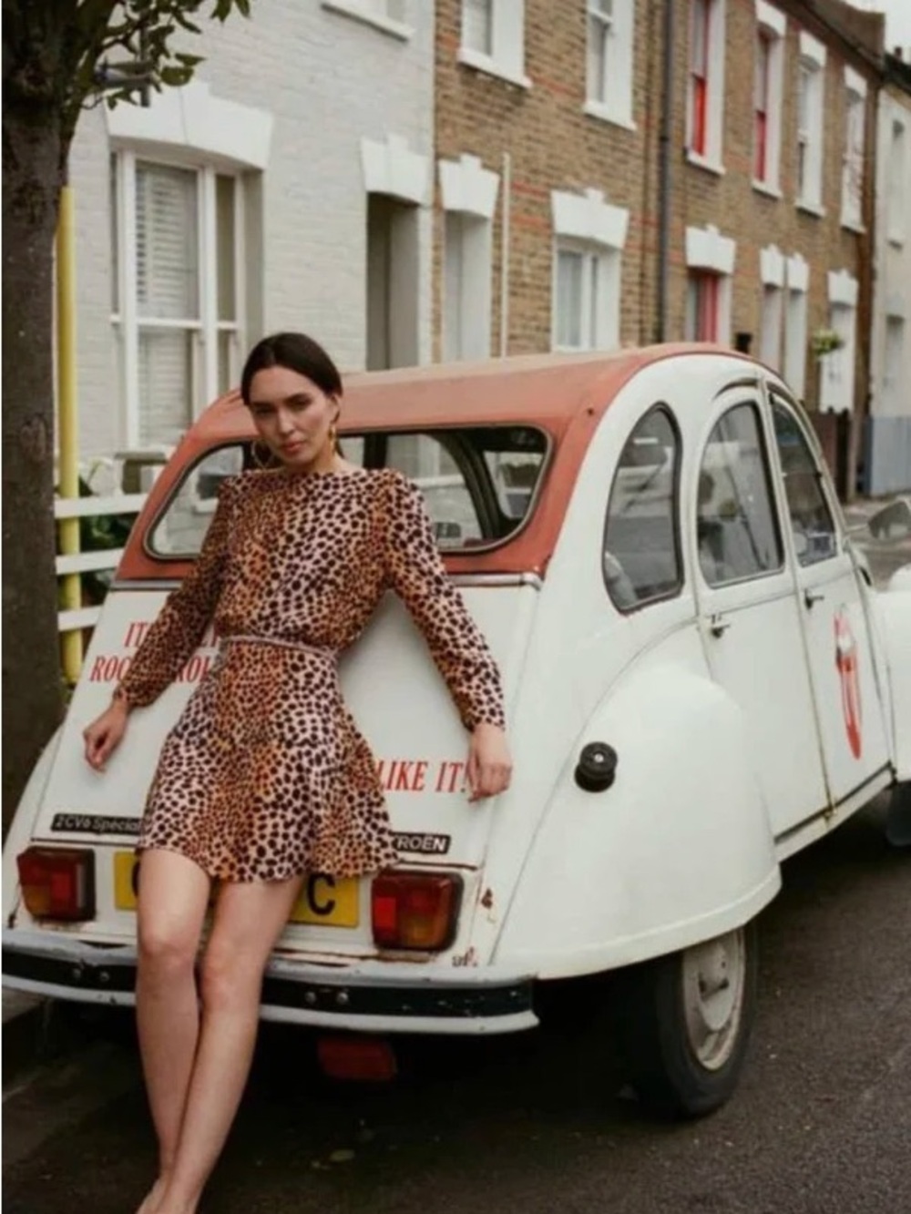 Rixo Kyla Scoop Back Leopard Print Dress